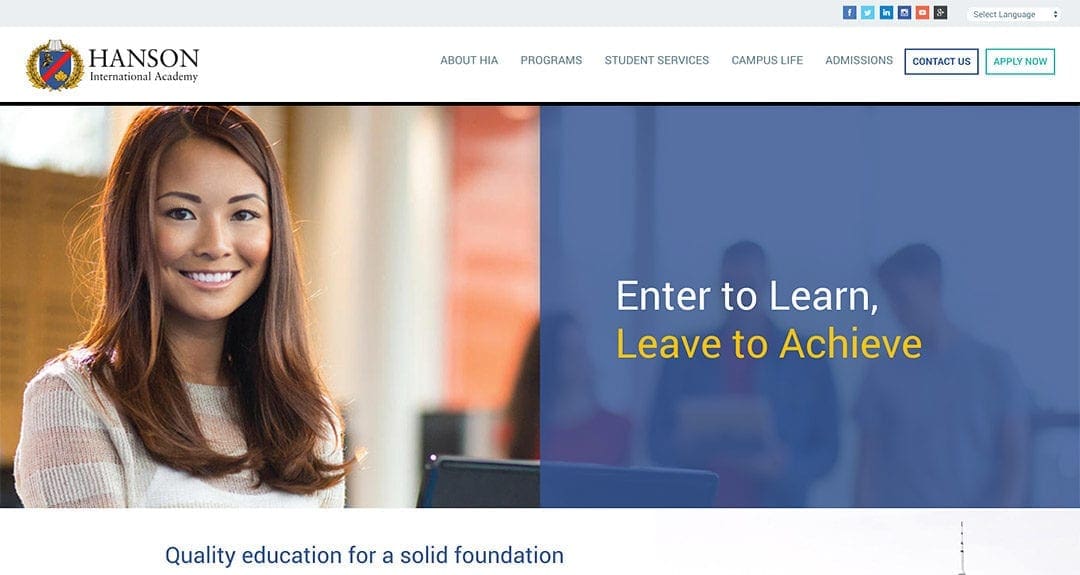 Hanson International Academy launches a new website