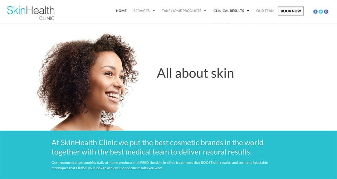 Website redesign: SkinHealth Clinic