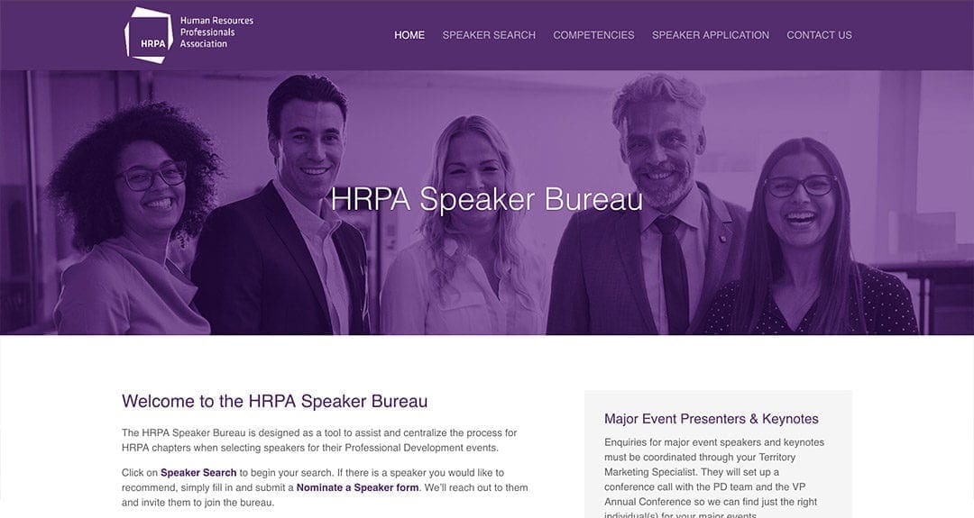 HRPA Speaker Bureau Searchable Database Tool