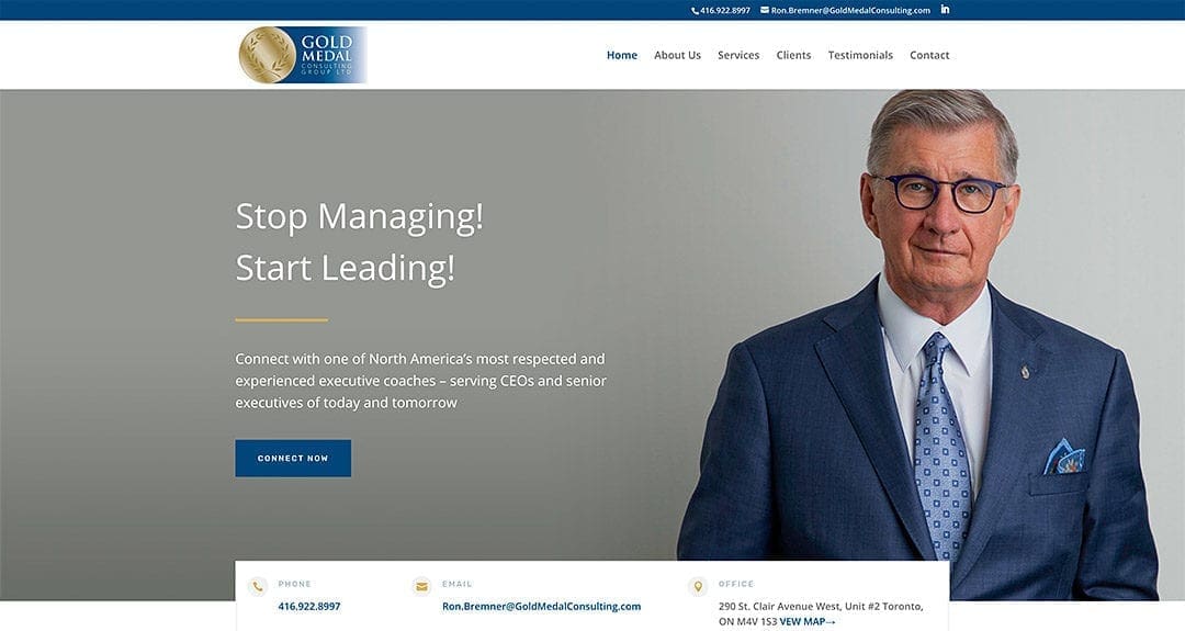 Ron Bremner’s Gold Medal Consulting Group launches their website