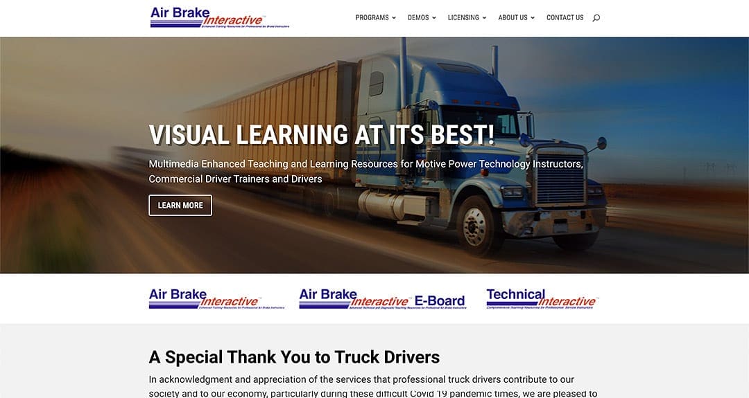 New website redesign and conversion to WordPress: Air Brake Interactive