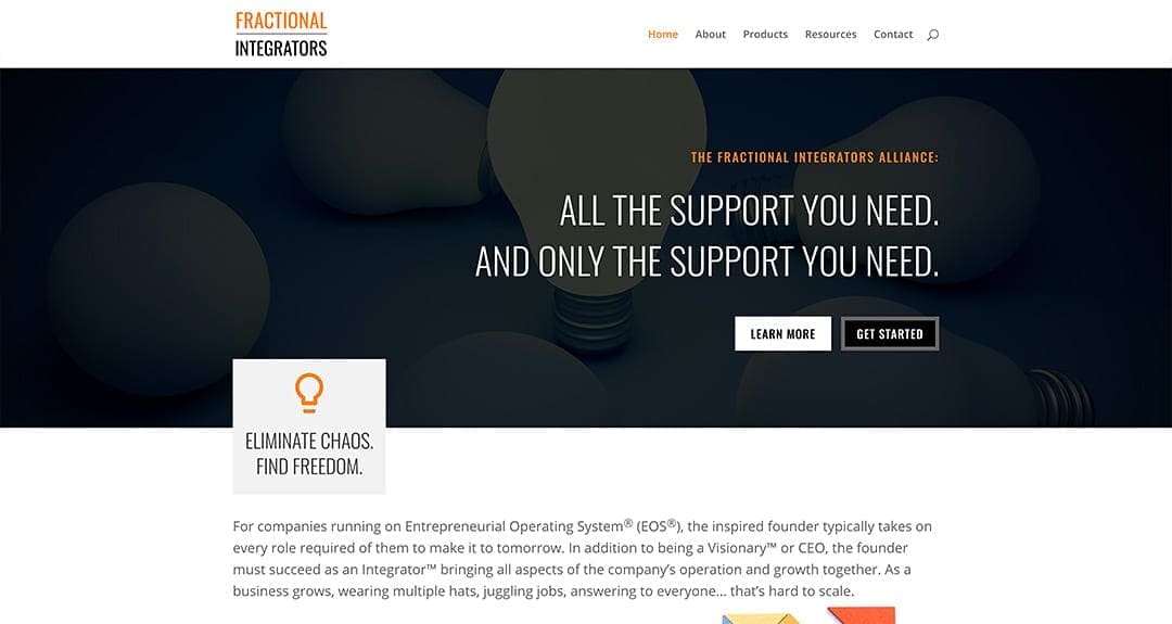 New website for management consultants: Fractional Integrators