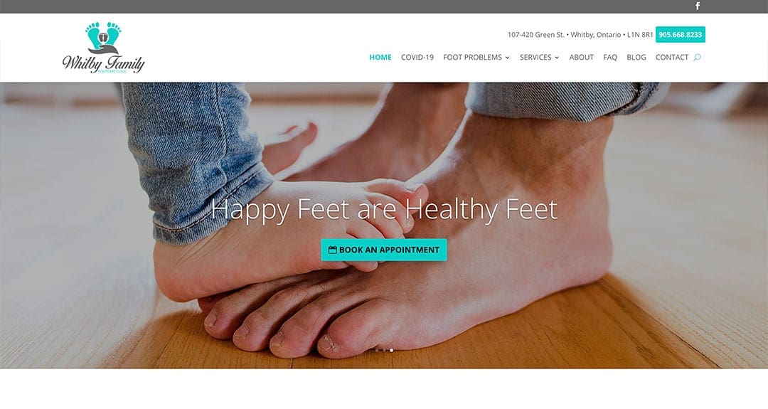 New website redesign & conversion to WordPress: Whitby Family Footcare Clinic
