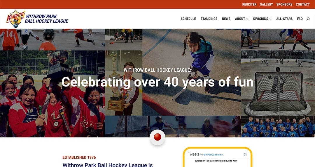 New website redesign & conversion to WordPress: Withrow Park Ball Hockey League