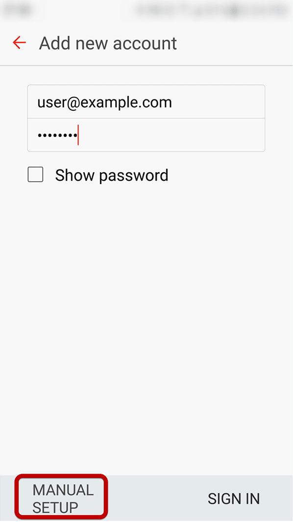 Setting up email on Android