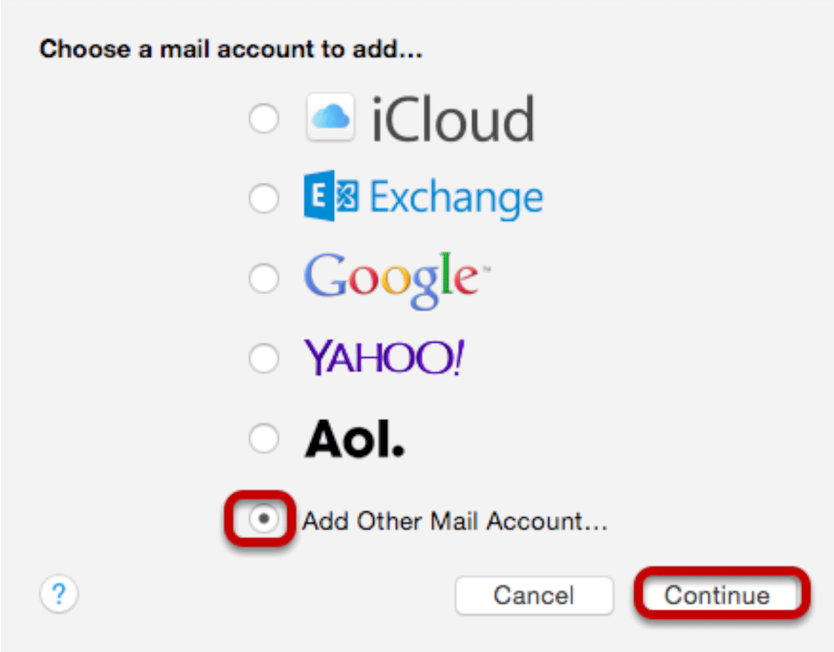 Setting up email on Mac Mail