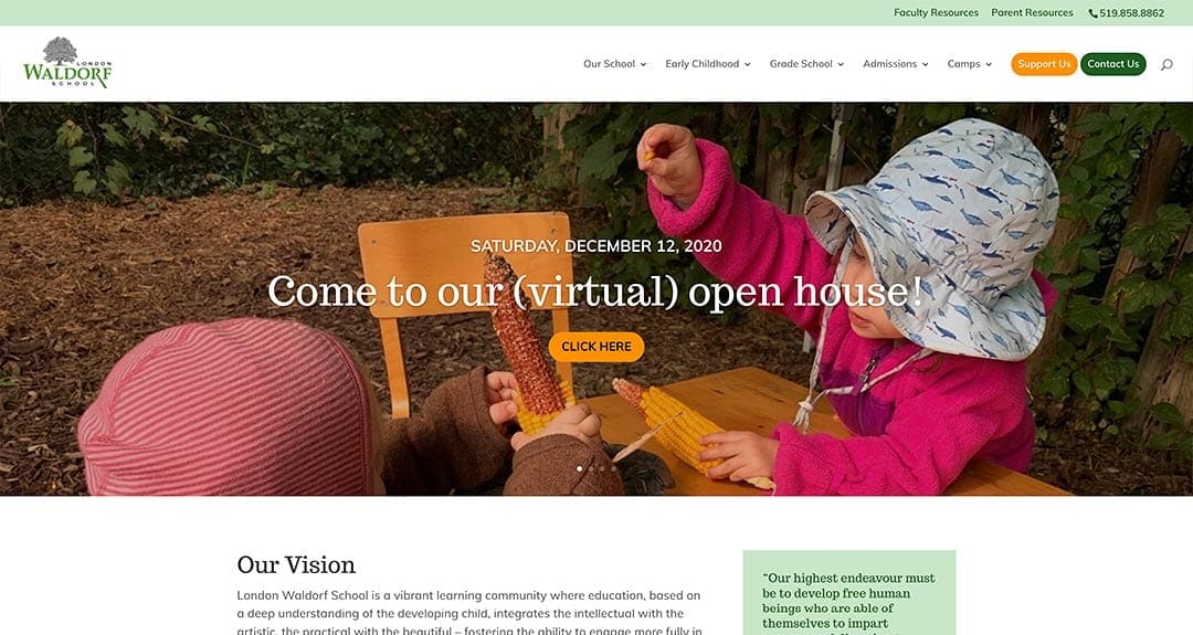 New website redesign and conversion to WordPress: London Waldorf School