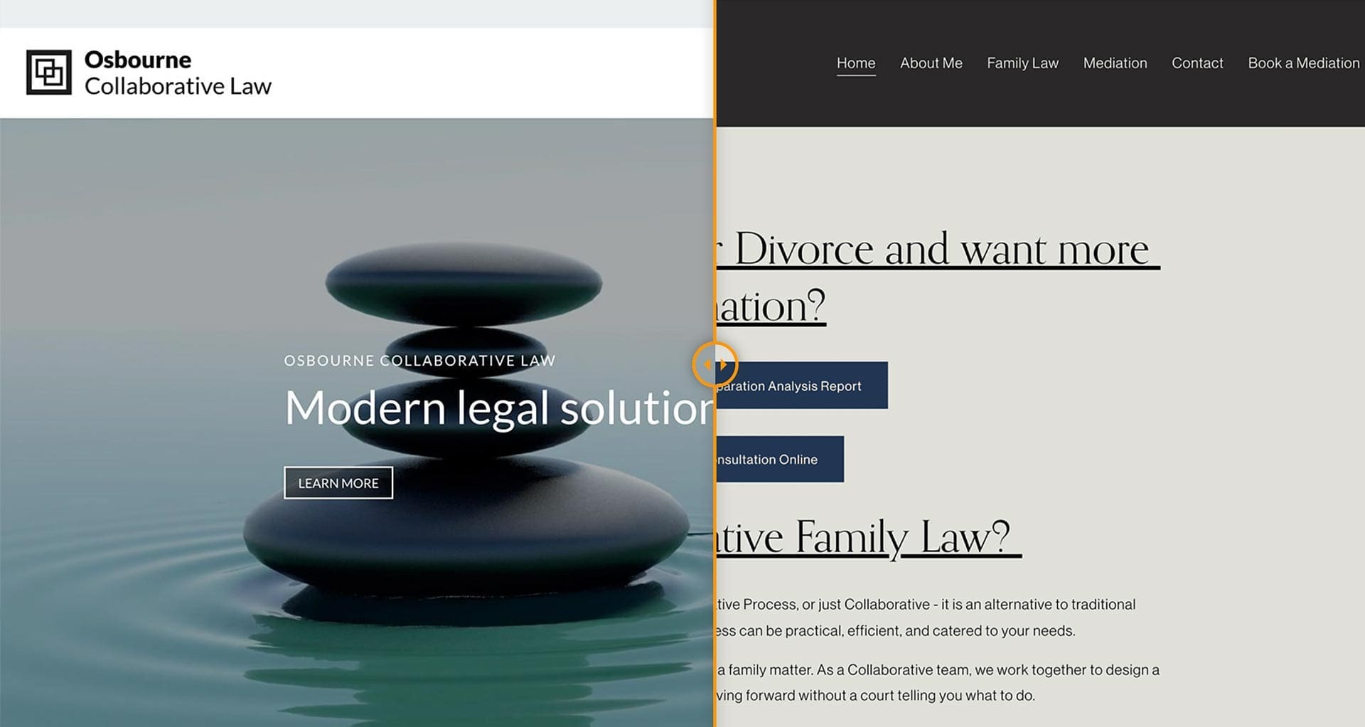 Your website before vs. after: an out-of-court conflict resolution firm