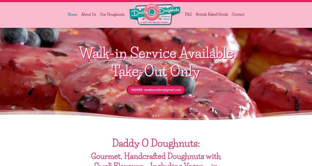Website redesign and conversion to WordPress: Daddy O Doughnuts