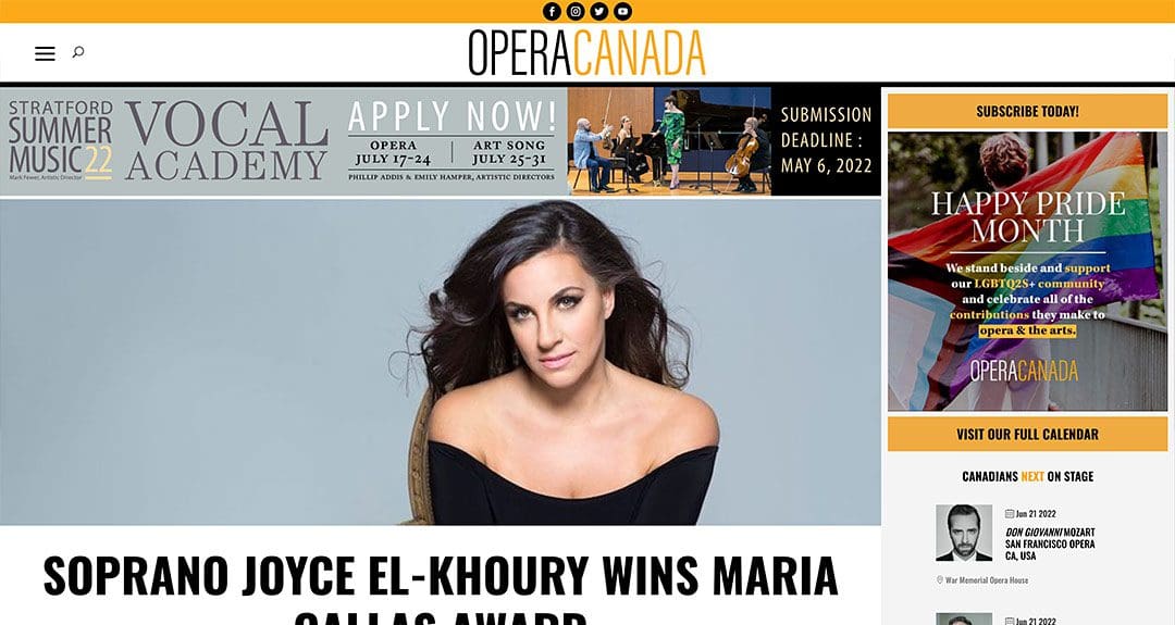 Opera Canada launches new website built by Your Web Department
