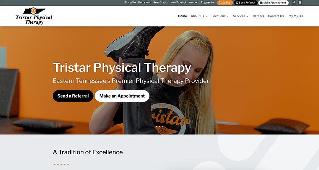 Tristar Physical Therapy launches a website by Your Web Department