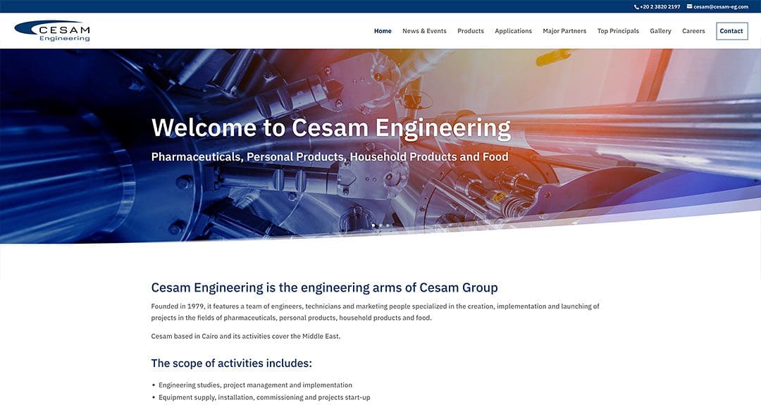 Cesam Engineering in Egypt launches a website by Your Web Department