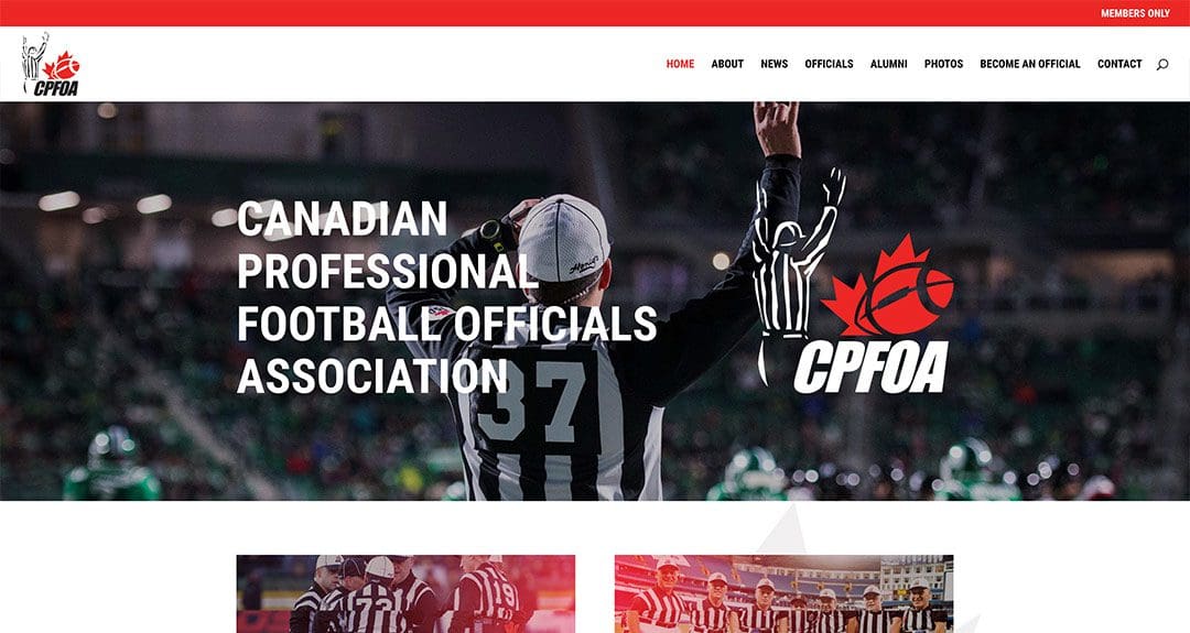 Website redesign and conversion to WordPress: Canadian Professional Football Officials Association