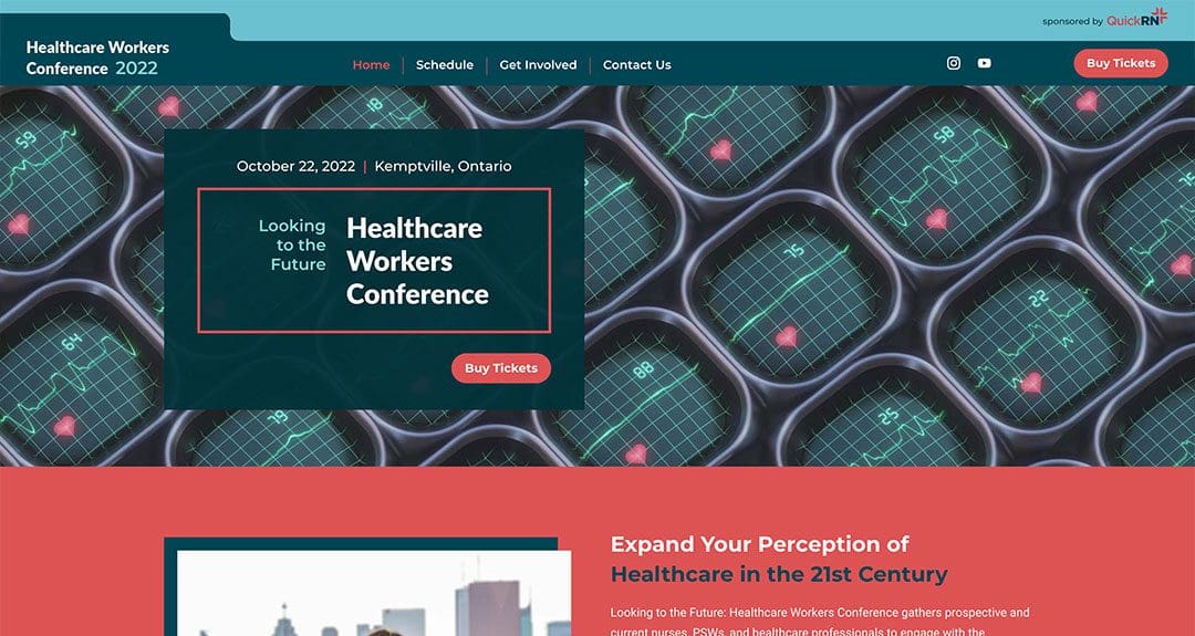 3rd party design implementation: Healthcare Workers Conference microsite